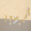 1PC Silver Horse Eye Zircon Crown Tassel Puncture Thread Flat Earring For Women Long Cartilage Chain - Image 5