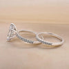 2Pcs/Set Wedding Rings for Women Bright Marquise Zirconia Finger Jewelry Silver Color Accessories - Image 3