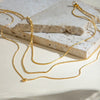 Miia Gold Plated Stainless Steel Three-layer Necklace with a Round White Cubic Zirconia Pendant, 35/40/45+5cm - Image 3