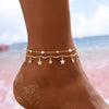 Boho Anklet Foot Chain Summer Bracelet Tassel Star Crystal Pendant Charm Anklet Sandals Barefoot Beach Foot Bridal Jewelry - Image 1