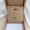 Zircon Blue Starry Sky Sun Pendant Necklace For Women Men Stainless Steel Planet Sun Flower Choker Aesthetic Jewelry - Image 4