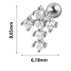 1PC 316L Steel Zircon Corss Cz Barbell Earrings Corss Helix Ear Cartilage Tragus Daith Piercing Body Jewelry 20G - Image 34