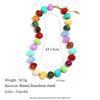 Colorful Candy Bead Strand Necklace Adjustable Gold Extension Chain Flat Oval Resin Beads Beach Women Jewelry - Image 9