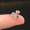 1PC Curved Cz Cartilage Stud Moon Leaf Helix Rook Conch Screw Back Earring Stainless Steel Ear Piercing Jewelry - Image 25