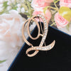 Women Rhinestone Brooch A-Z English Letter Gold Color Metal Pins Crystal Alphabet Jewelry Shirt Clothes Accessories Gift - Image 8