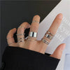 Ten-Piece Stacking Ring Set with Gold-Tone or Silver-Tone Designs - Image 1