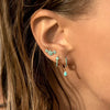 3PCS Flower Pendant Stainless Steel Earrings Set for Women Blue Zircon Water Drop Hoop Earring Aesthetic Piercing Jewelry Gifts - Image 2