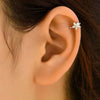 Crystal Flower Ear Cuffs in Gold-Tone or Silver-Tone - Image 1