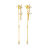 Zircon Tassel Chain Dangle Earrings for Women Gold Color Pierced Ear Stud Earrings Jewelry Accessories - Image 3