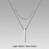 Mens Vertical Bar Necklaces,Stacking Stainless Steel Geometric Pendant with Wheat Rope Cuban Chain,Male Jewelry Gift - Image 18