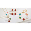 Gold Plated Lucky Stainless Steel Five Leaf Flower 3PCS Jewelry Set Bracelet Necklace Earrings for Women Party Jewelry Clover - Image 17