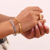 Open Eight Pointed Star Zircon Bracelet 316L Stainless Steel Bracelet for Women Gold Plated Jewelry - Image 4
