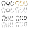 3/24pcs 316L Stainless Steel Fake Magnetic Septum Nose Hoop Ring,Horseshoe Clip On Nose Ring No-Pierced Septum Ring - Image 1