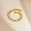 Stainless Steel Oval Chain Bracelet for Women, Gold Plated Chunky Link Bracelet Wristband, Jewelry - Image 6