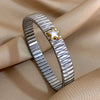 Simple Elastic Stainless Steel Bangles for Women Vintage Classic Heart Star Inlaid Rhinestone Bracelet Bangle - Image 14