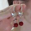 Shiny Rhinestone Butterfly Water Drop Tassel Earrings for Women Crystal Zircon Pearl Long Earring Party Daily Jewelry Gifts - Image 9