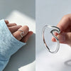 Women Stainless Steel Wave Ring Minimalist Statement Daily Beach Party Finger Jewelry - Image 1