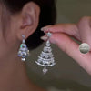 Christmas Red Dangle Earrings For Women Rhinestone Snowflake Pearl Earring Christmas Party Festival Year Jewelry - Image 8