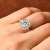 Brilliant Halo Ring 8mm D Engagement Wedding Finger Rings Gold for Women with - Image 3