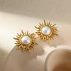 Vintage Stainless Steel Sun Earrings For Women Bohemian Sun Shine Earrings Irregular Fan Shaped Earrings Jewelry Party Gifts - Image 3