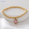 Mhs.sun Stone 12 Months Birthstone Bracelets Gold Plated Stainless Steel Bead Bracelet Birthday Jewelry For Women Men - Image 9