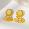turkish kurdish women brooch gold plated arabic coin totem jewelry pins middle east hajib pin for bridal - Image 8