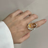 Xiyanik Geometric Transparent Crystal Adjustable Open Rings For Women Korean Jewelry Gift Party - Image 4