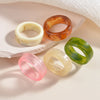 Korean Colorful Transparent Resin Acrylic Rings Set for Women Geometric Thin Round Ring Wedding Jewelry - Image 12