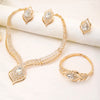 Liffly Dubai Jewelry Sets for Women Gold Color Zircon Necklace Earrings Bracelet Ring Wedding Bridal Party Accessories - Image 2