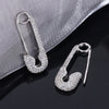 Classic Geometric Paper Clip Stud Earrings Silver Plated Shiny Zircon Wedding Party Jewelry Gift for Women - Image 5
