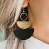 Stacked Half-moon Leather Pendant Earrings for Women Vintage Personality Creative Geometric Jewelry Party Gift - Image 7