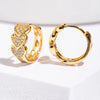 Stainless Steel Zircon Heart Earrings For Women Gold Color Plated Hoop Earrings Jewelry Gifts - Image 1