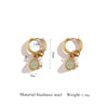 Aurora Tiger's Eye Stone Charm Hoop Earrings For Women's Vintage Gold-Plated Jewelry Stainless Steel Earrings - Image 8