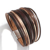 Simple Gold Silver Color Leather Bracelets For Women Boho Multilayer Strips Wide Wrap Bracelet Jewelry - Image 10