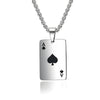 Stainless Steel Playing Card Pendant Necklace with Ace of Hearts or Ace of Spades Design - Image 9