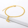 Vintage 26 Initial Letter Pendant Cuban Chain Anklet Gold Plated Leg Ankle Bracelets For Women - Image 15