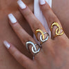 Uself Geometry Stainless Steel Open Ring Personality Charms Pvd Gold Plated Jewelry for Women - Image 5