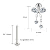Titanium Bowknot Dangle Chain Flat Back Stud 18G 16G Threadless Push Pin Bow Cartilage Helix Ear Piercing - Image 9