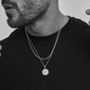 Compass Necklaces for Men, Layering Stacked Cuban Figaro Chain Necklaces, Casual Sailing Holiday Stainless Steel Boy Collar - Image 11
