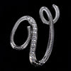 Crystal Rhinestone 26 Letters Women Collar Brooch Pin Corsage Bouquet Jewelry - Image 4