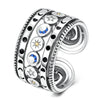 Silver Open Rings For Woman Iris Flower Cherry Feather Dog Horse Adjustable Cocktail Rings Party Jewelry - Image 28
