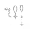 3PCS Sets Stainless Steel Square Zirconia Hoop Earrings For Women Daily Life Cartilage Stud Earrings Piercing Jewelry Gift - Image 6