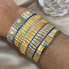 Simple Elastic Stainless Steel Bangles for Women Vintage Classic Heart Star Inlaid Rhinestone Bracelet Bangle - Image 3