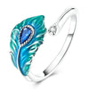 Silver Open Rings For Woman Iris Flower Cherry Feather Dog Horse Adjustable Cocktail Rings Party Jewelry - Image 17