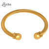 Simple Twisted Cuff Bracelets For Women Men 316L Stainless Steel Round Wristband Bangle Unisex Jewelry - Image 1