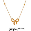 Stainless Steel Bowknot Bow Necklace Pendant Gold Pvd Plated Stain Less Metal Jewelry Gift - Image 1