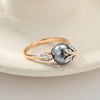 Grey Pearl Women's Rings Rose Gold Color Wedding Zircon Jewelry Gifts - Image 4