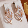 Full Zircon Personality English Lock Women Pendant Earrings Gold Color Sparkling Dangle Jewelry Wedding Matching - Image 1