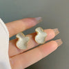 Abstract Alien White Color Cloud Irregular Stud Earring for Women Temperament Ear Jewelry Simple Christmas Valentine's Day Gift - Image 2