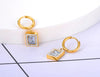 Stainless Steel Geometric Square Hoop Earrings Sparkling Cubic Zirconia Crystal Earrings Jewelry For Women - Image 40